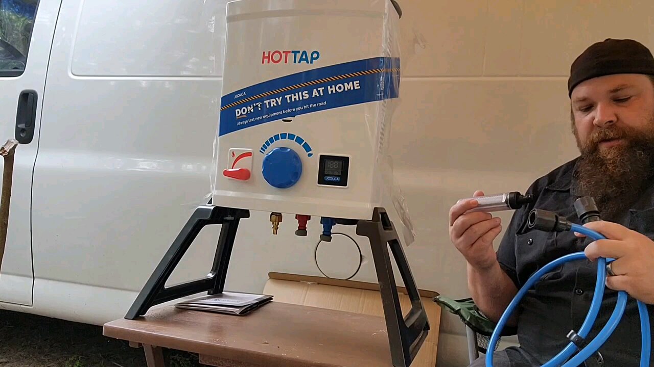 Unboxing and trying out our JOOLCA HOTTAP shower. #vanlife #offgrid