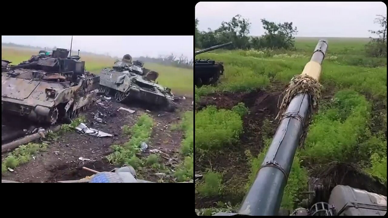 Footage : Aftermath of another Ukrainian offensive action filmed by a Russian tank crew!