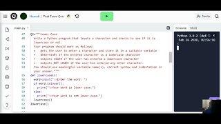 Python Tutorial - Lower case checker - GCSE Exam Question