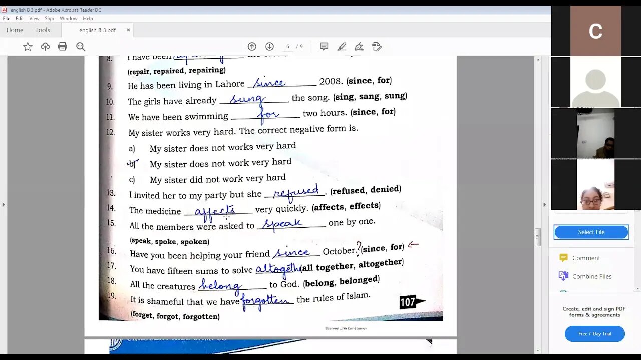 ENG B CLASS 7 18 01 21