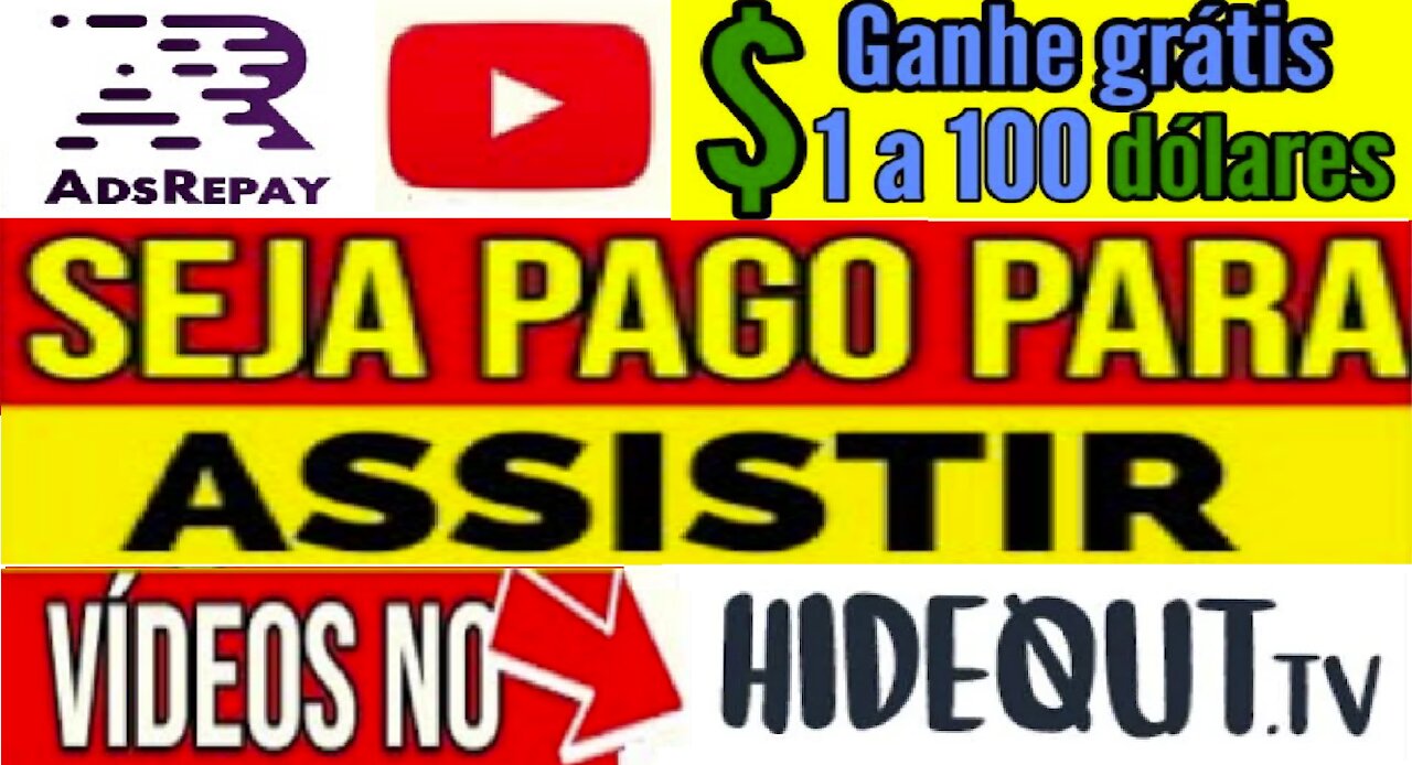 【AdsRePay】Ganhe $1 a $100 dólares no PayPal assistindo vídeo do Youtube e HideoutTV | #RendaExtra