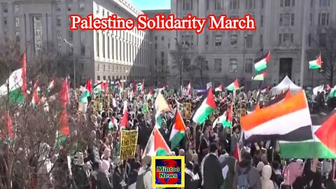 Tens of thousands march in Washington, DC in solidarity with Palestine