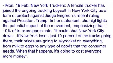 🔴JUST NOW: Something MUCH WORSE than TRUCKERS FOR TRUMP BOYCOTT is coming to NYC 2-22-24 Stephen Ga