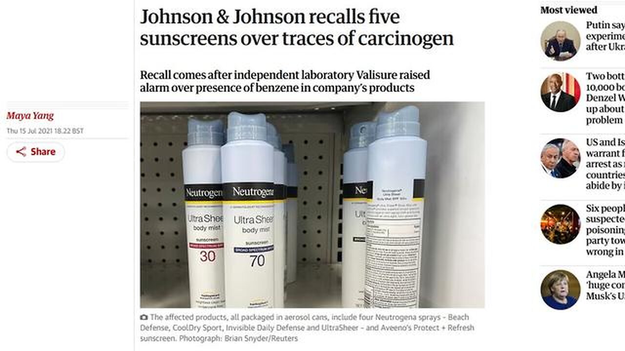 Johnson & Johnson CAUGHT Adding CANCER Causing CARCINOGENS Into Their SUNSCREENS