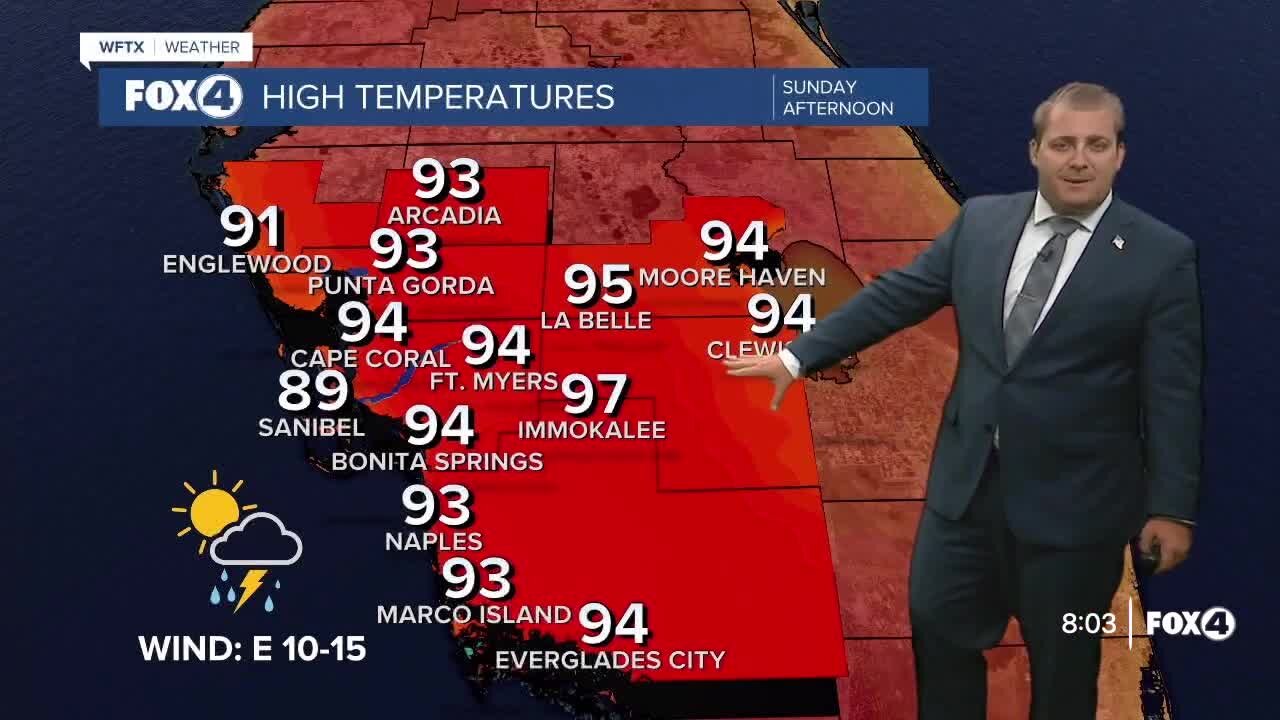 FORECAST: Hot, humid, and more afternoon storms on Sunday