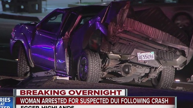 Woman arrested for suspected DUI following crash