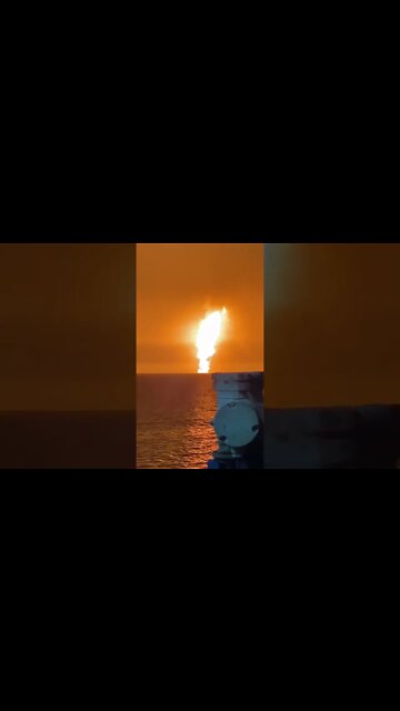 JUST IN Footage of the alleged "mud volcano" eruption Caspian Sea filmed from the Omid oil rig