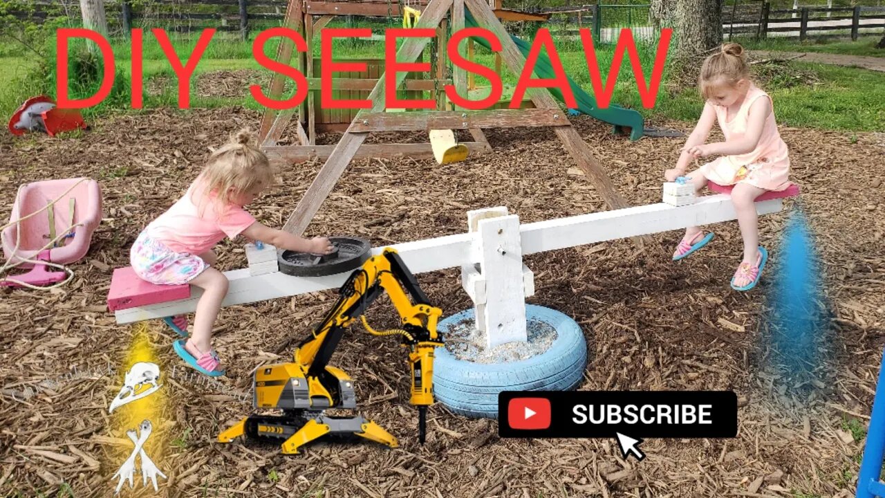 Building a Diy seesaw for the kids play ground equipment for the back yard