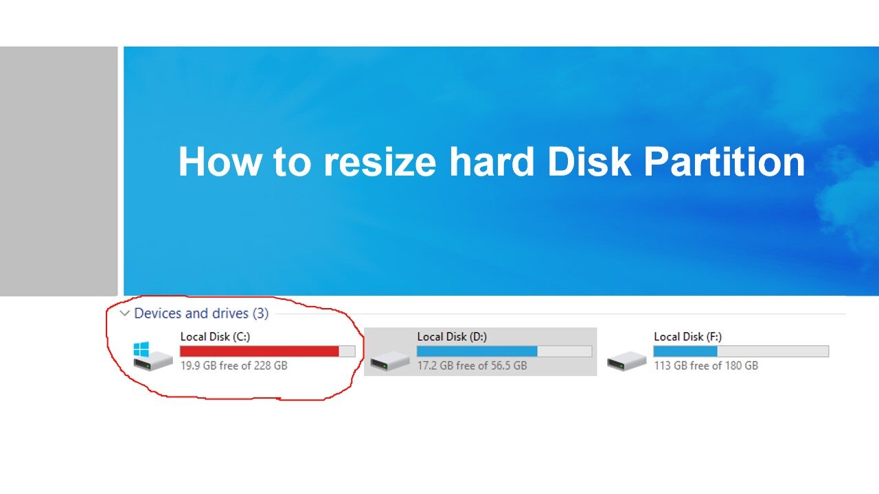 how to resize your hard disk of computer