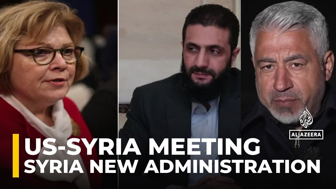 Top Middle East diplomat Leaf meets with the leader of Syria's new administration in Damascus