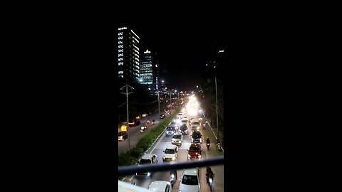 Hyderabad city night view in India