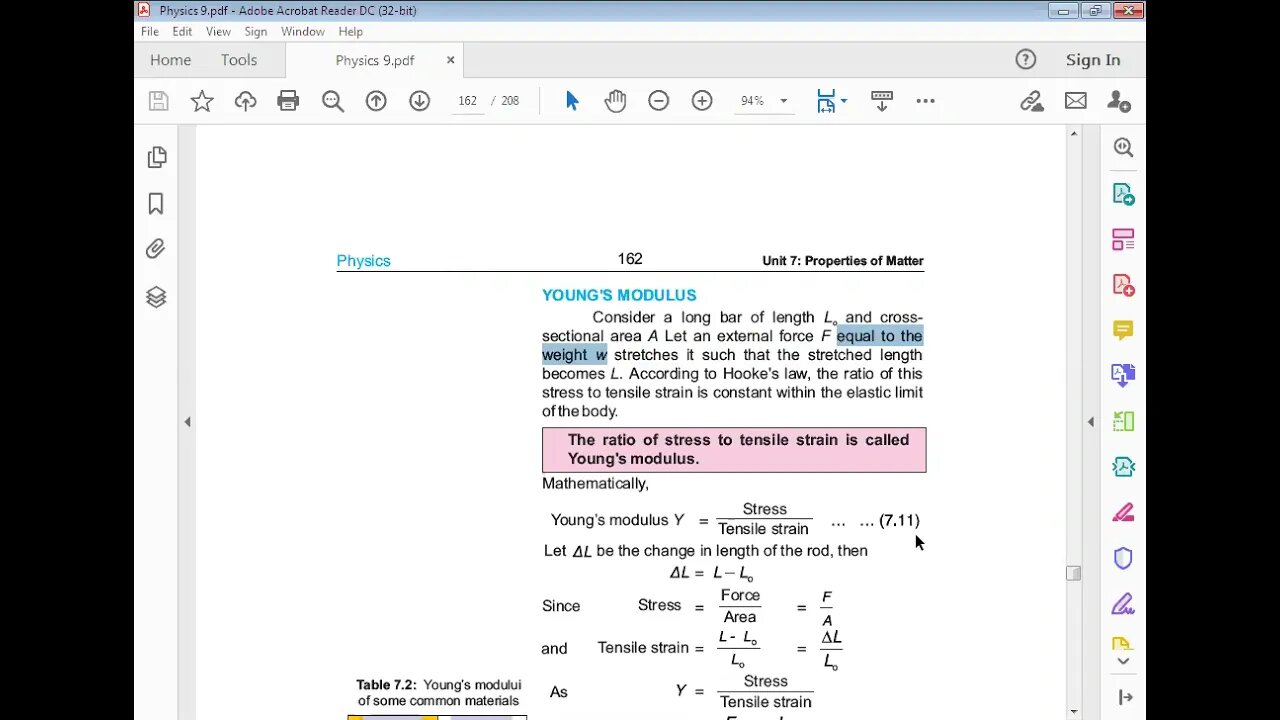 PHYSICS Class 9th Lecture#12 CH#7 Hooke's Law