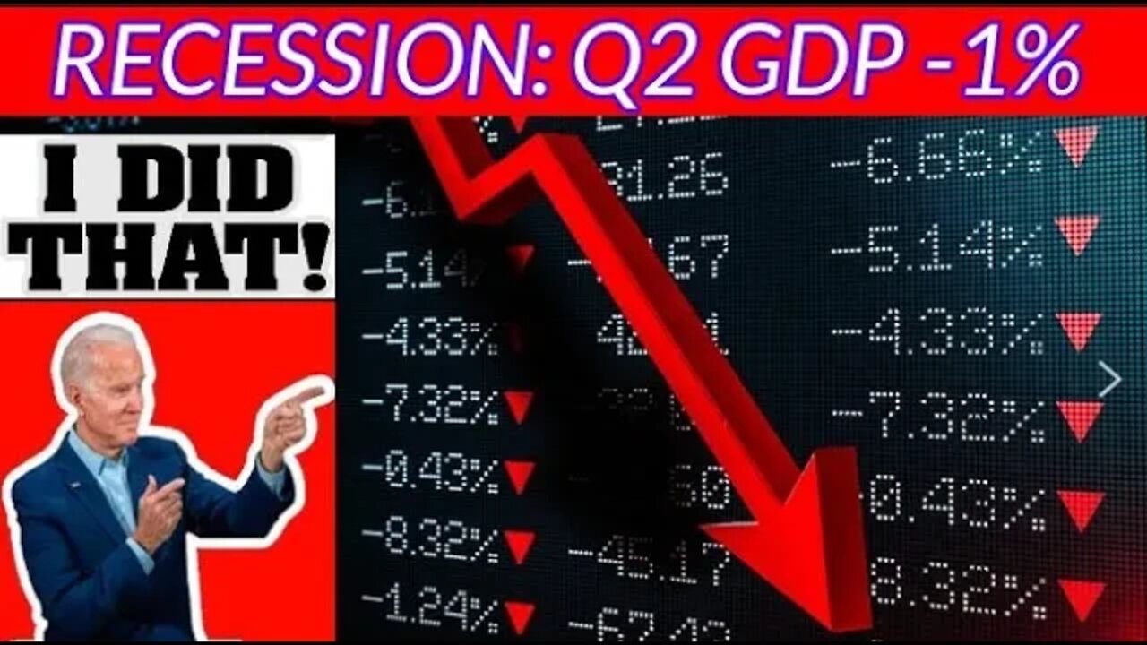 RECESSION! Q2 GDP -1% Biden Plans to Stay the Course, No Relief in SIght!