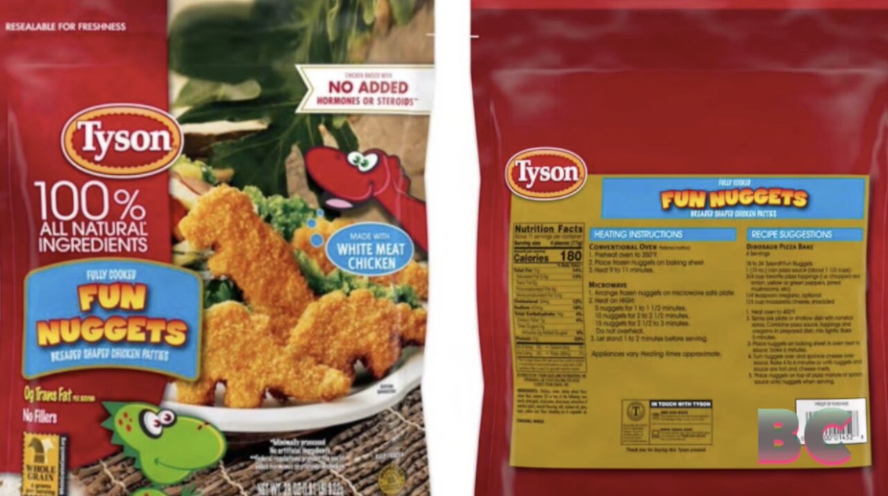 Tyson recalls nearly 30,000 pounds of dino chicken nuggets