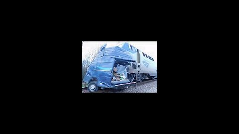 Train Cuts Truck in Half