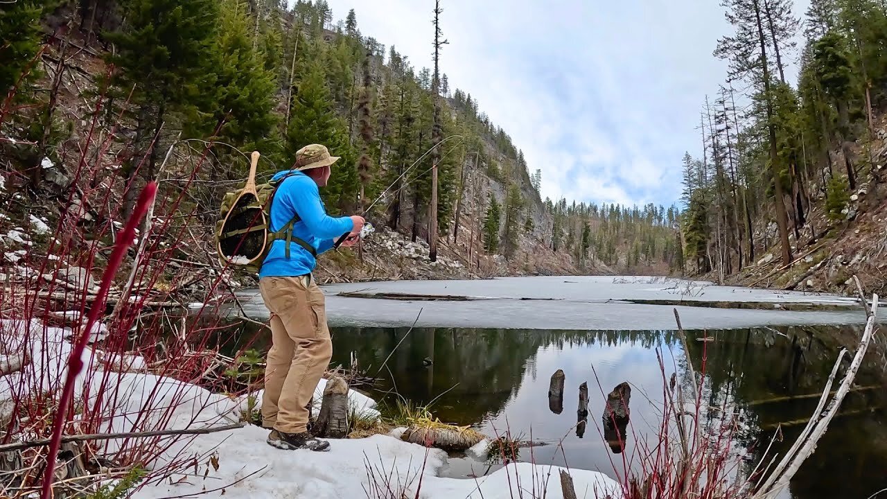 SOLO Mountain Fishing a Frozen Lake (I had to be rescued...)