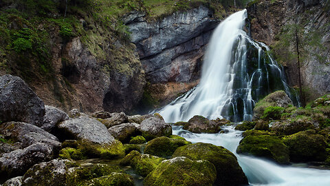 Waterfall In A Tropical Rainforest | Chirping Bird Sounds | Meditation Sound