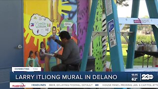 A mural in Delano honors Filipino American labor leader Larry Itliong