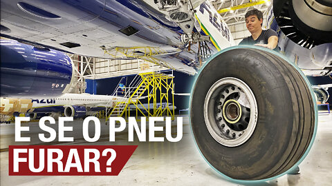 Como é trocado o pneu de um avião?