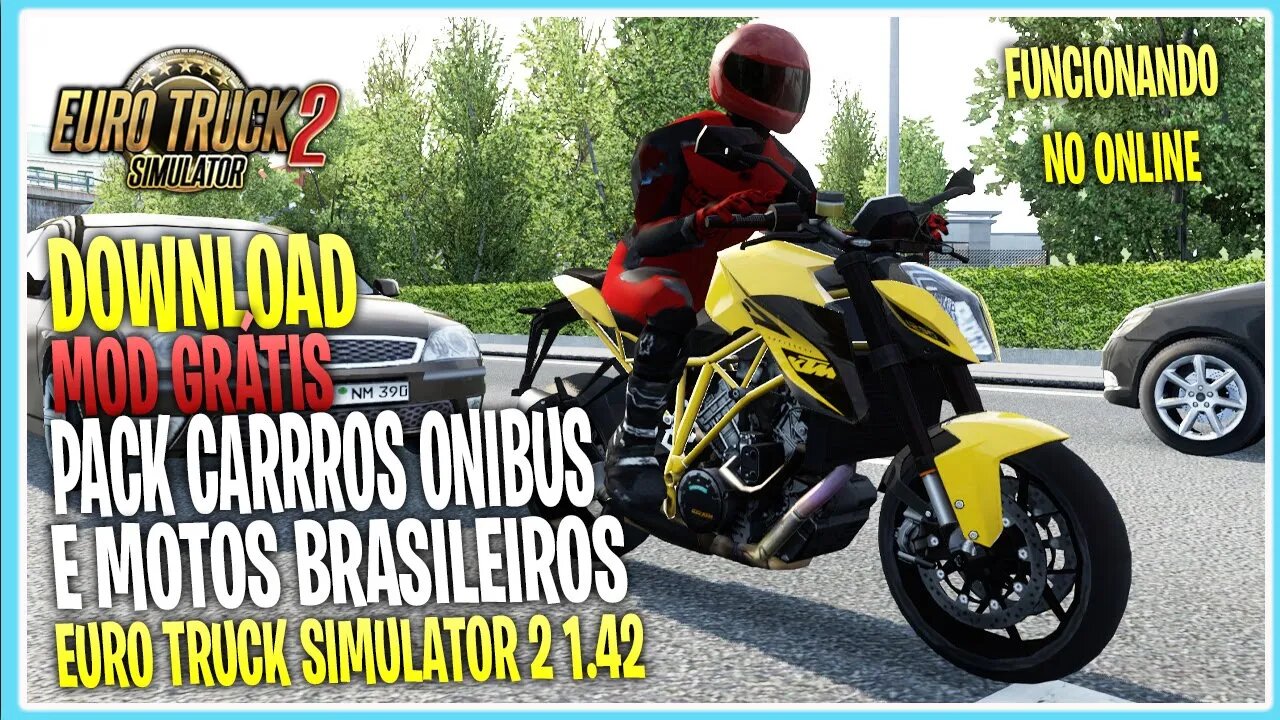 PACK DE CARROS MOTOS ONIBUS BRASILEIROS ETS2 1.42