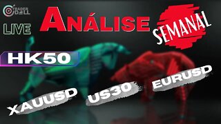 HK50 - XAUUSD - BITCOIN - FOREX | ANÁLISE DE DOMINGO / SEMANAL CORRETORA DE FOREX