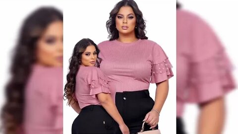 ✔️ BLUSA MANGA CURTA TULE FEMININA PLUS SIZE