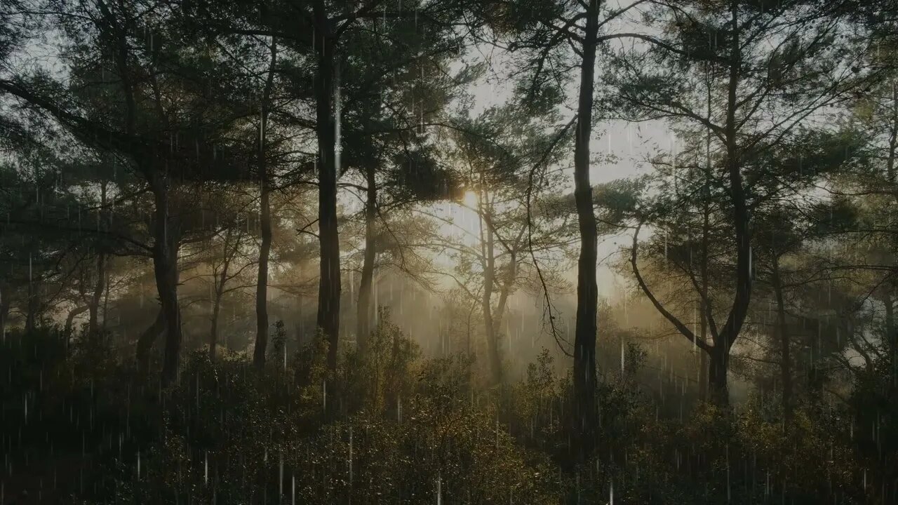 Rain in the forest. The sound of rain for sleep, no thunder.