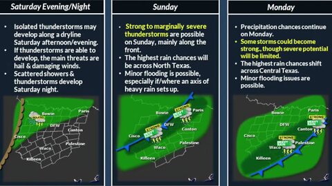 DFW weather forecast for your area for Saturday ans Sunday April, 23rd and 24th