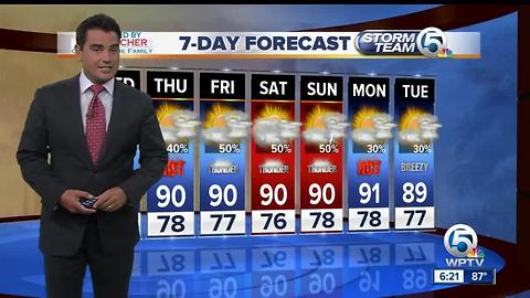 Latest Weather Forecast 6 p.m. Tuesday