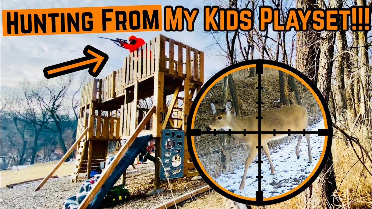Deer HUNTING From My KIDS PLAYSET!!! (My new favorite stand)