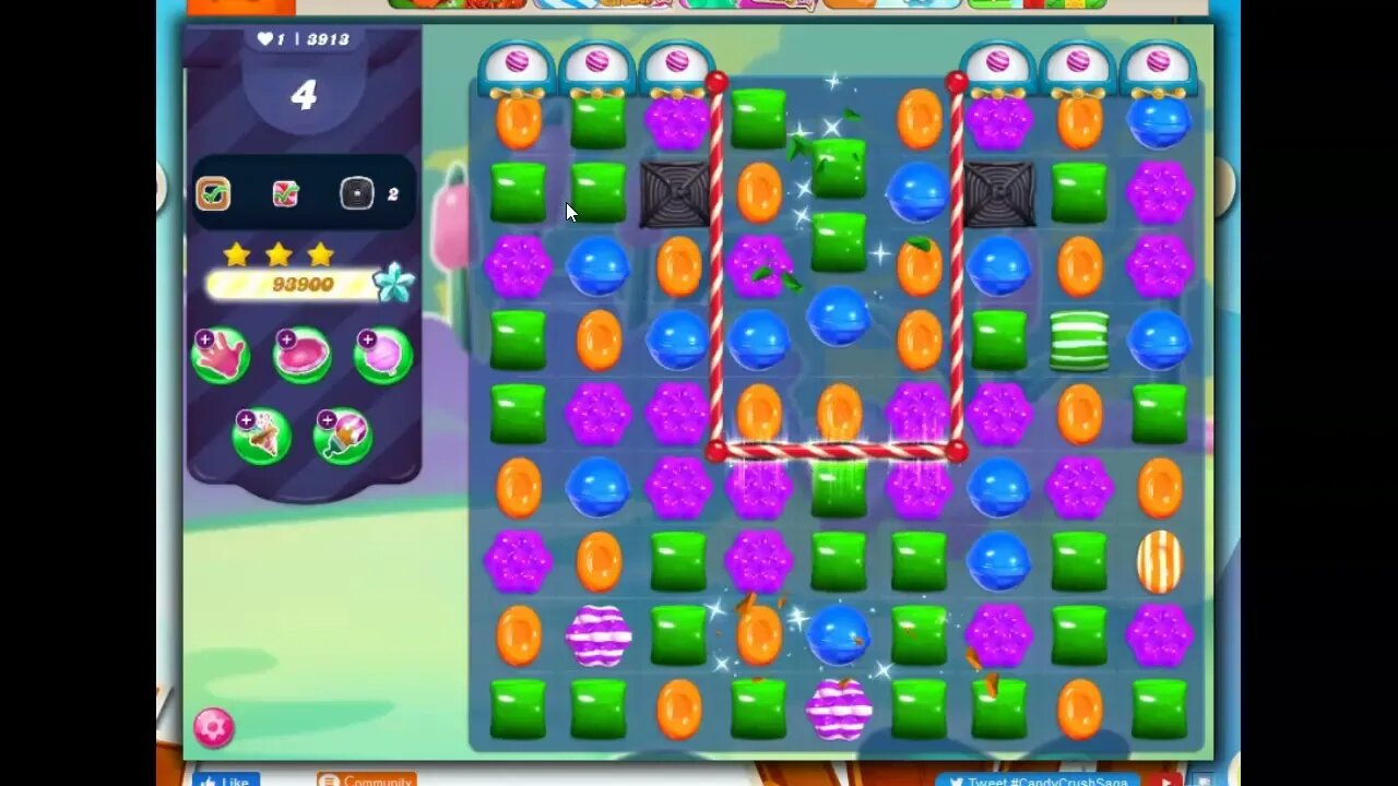 Candy Crush Level 3913 Talkthrough, 24 Moves 0 Boosters