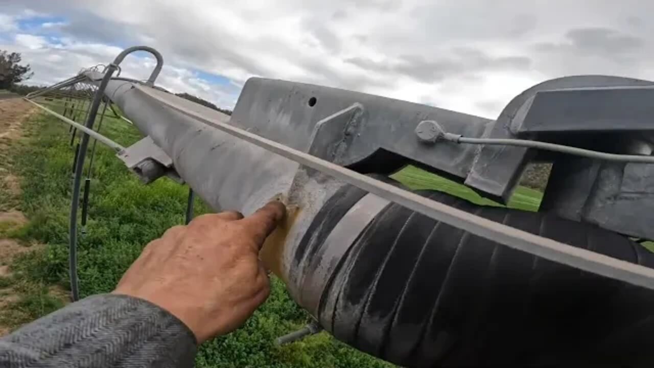 Welding up pivot towers.