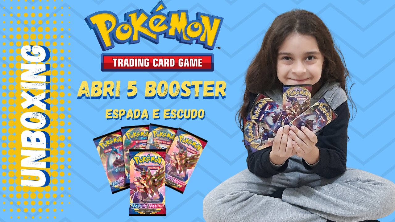 ABRI 5 PACOTES BOOSTERS POKEMON / ESPADA ESCUDO / CARTAS POKEMON TCG