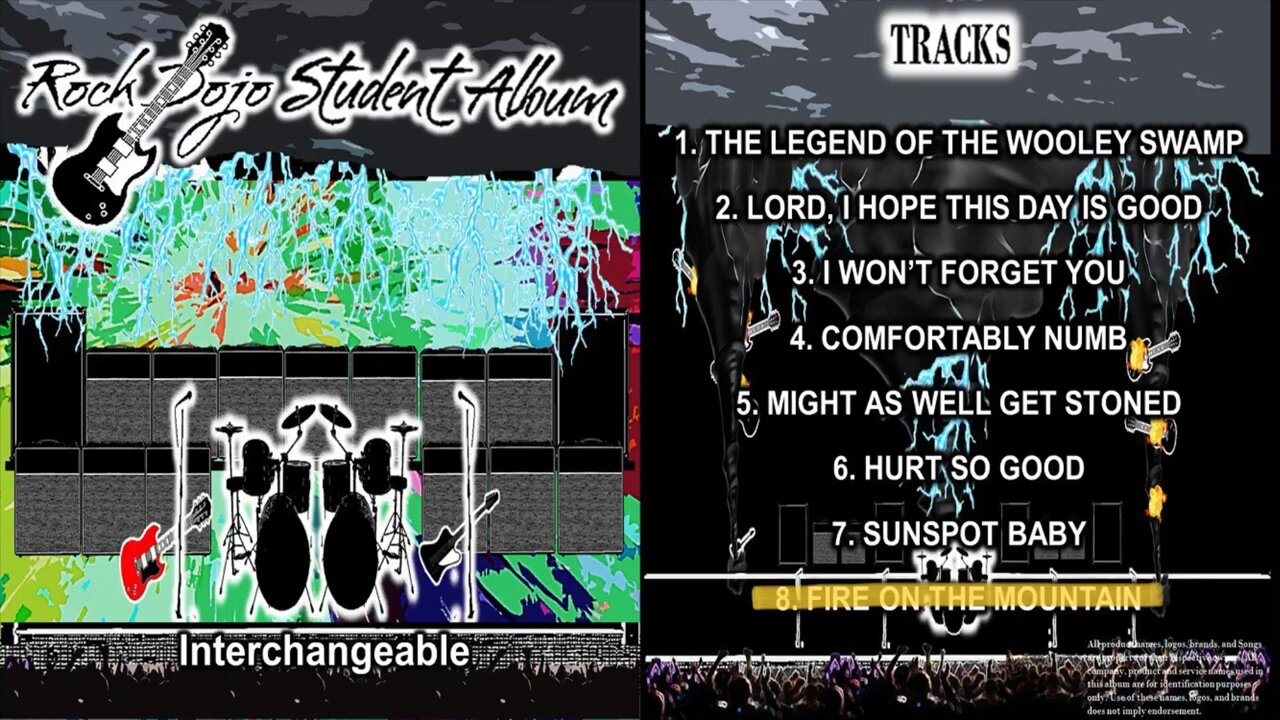 Rock Dojo Student Album #33 “Interchangeable”: Fire on the Mountain (The Grateful Dead Cover) Track 8