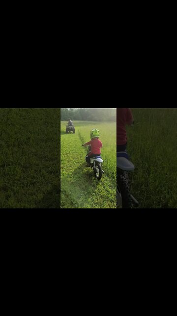 Super proud dad moment...first time by himself on his Yamaha PW50!