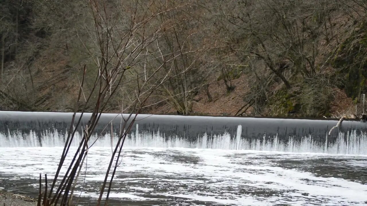 Waterfall on the river. Sounds of water. Sounds of nature.