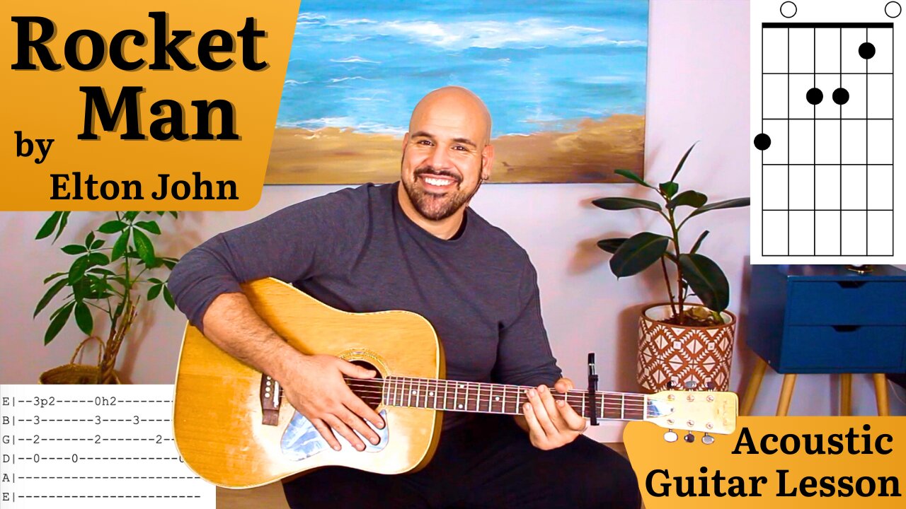 Rocket Man - Acoustic Guitar Lesson - Full Song