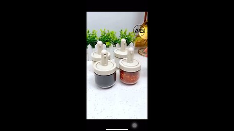 Transparent Storage Jar with Spoon. Amazon kitchen Gadget