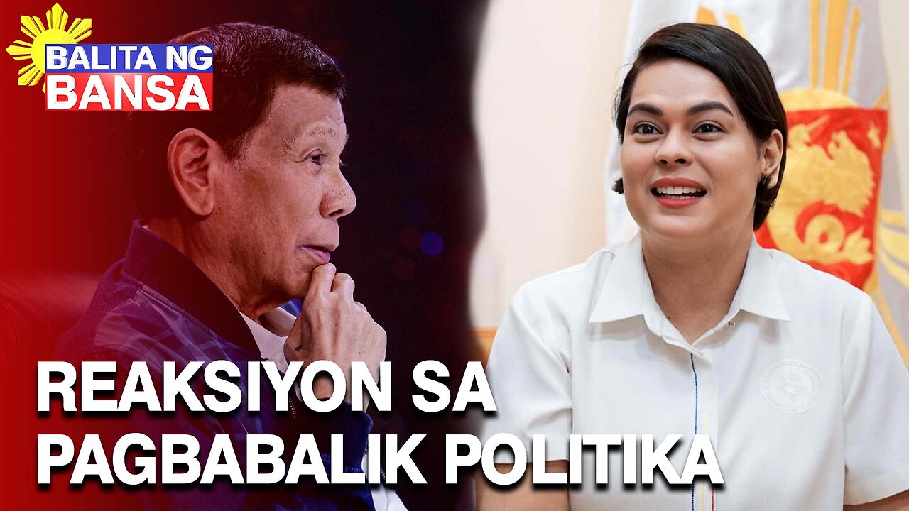 Reaksiyon ni VP Sara sa pahayag ni FPRRD na bumalik sa politika