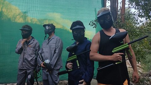Kid goes flying through the fence playing Paintball LOL (must see)