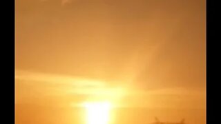 Majestic sunset captured over Blue Ridge Mountains after severe thunderstorm