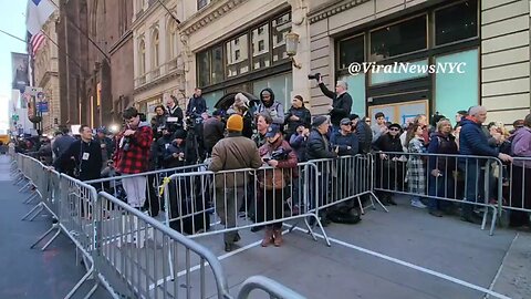 Media outside at Trump Towers awaiting the arrival of President Donal Trump