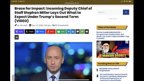 Incoming Deputy Chief of Staff Stephen Miller Lays Out What to Expect Under Trump’s Second Term