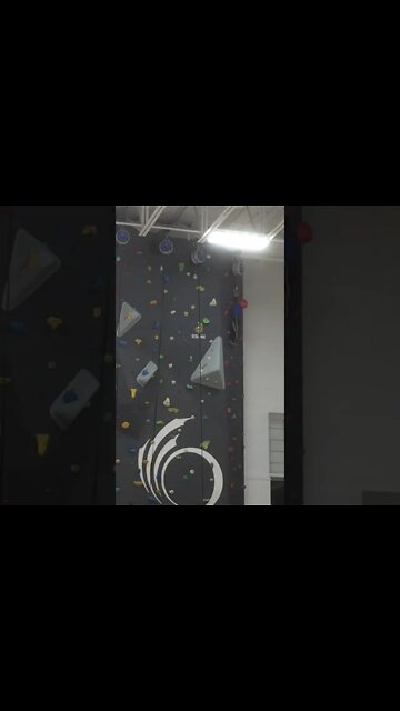 Thomas first wall climb. Indoor rock climbing in Orleans Ontario.