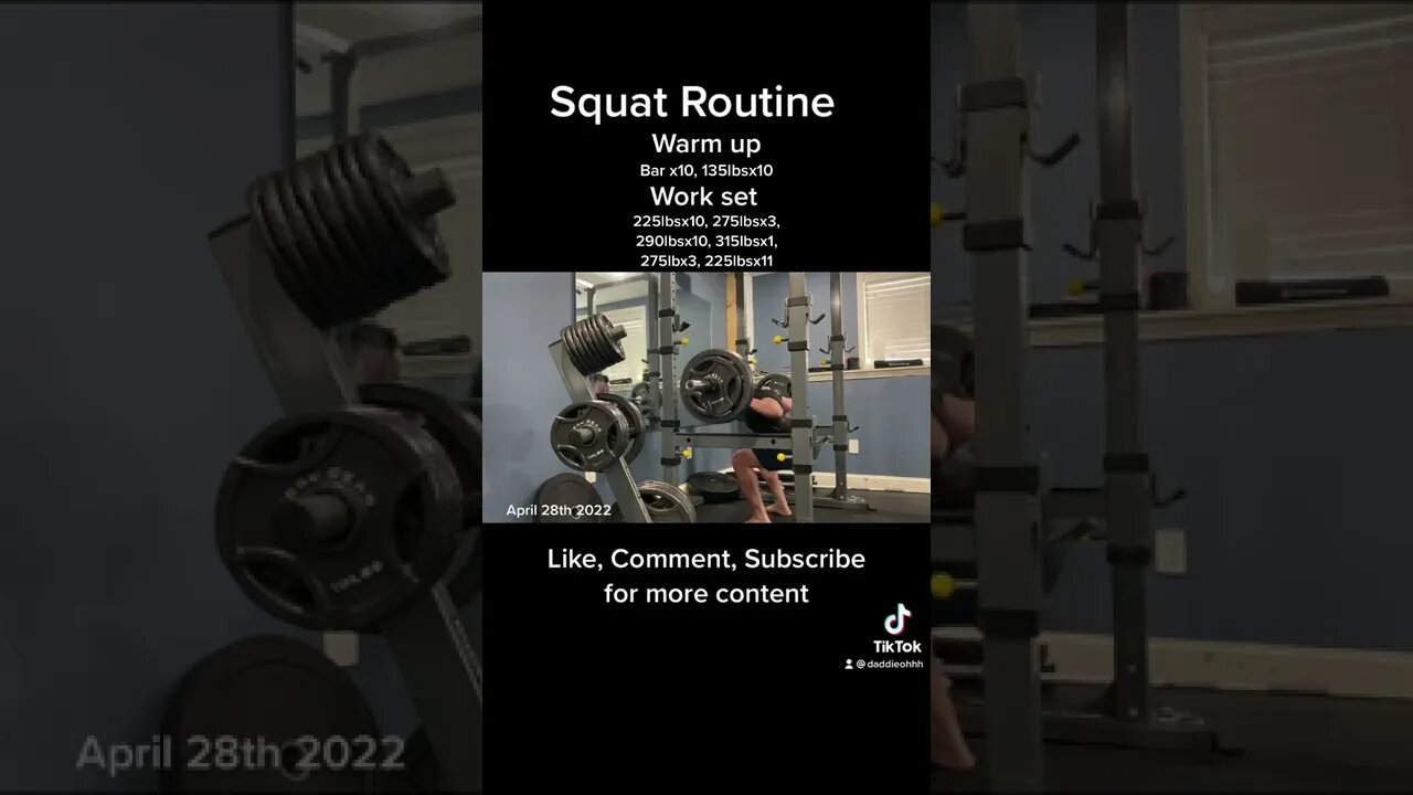 Squat routine 315lbs