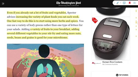 多元化和高纖維的食物，可以確保我們腸道微生物多元化，健康也得到保證