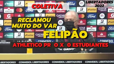 ATHLETICO PR: Coletiva completa do Felipão e Fernandinho após o Jogo de Ida com Estudiantes