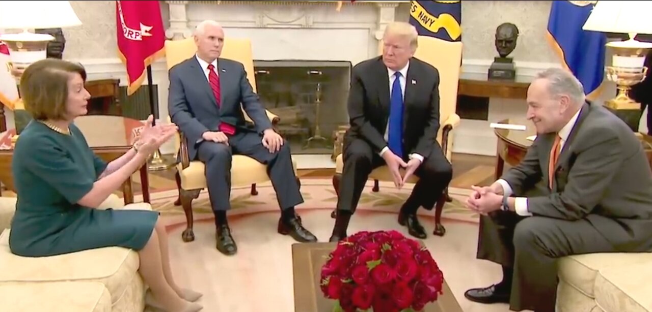 Discussion in the White House between Trump, Pence and Pelosi, Schumer