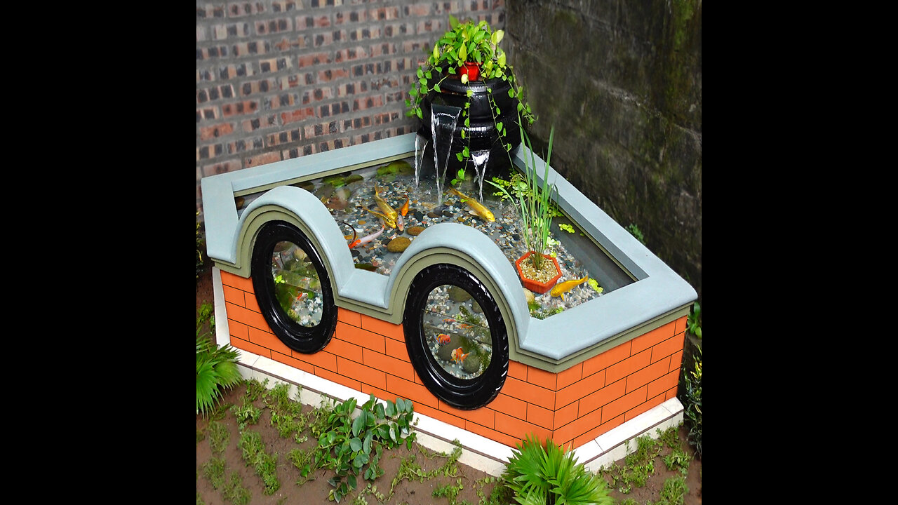 Your small garden corner will be much more beautiful with this waterfall aquarium