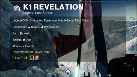 Destiny 2 Legend Lost Sector: The Moon - K1 Revelation 1-21-22